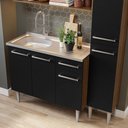 Ver imagem 7 de Armário de Cozinha Compacta 137cm com Pia Rustic/Preto Emilly Madesa 10