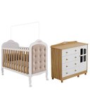 Ver imagem 5 de Kit Berço Cômoda e Cabeceira Capitonê Peroba Elô Infantil