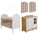 Ver imagem 6 de Kit Berço Cômoda e Cabeceira Capitonê Peroba Elô Infantil