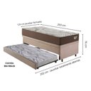 Ver imagem 2 de Bicama Box Baú com Suede Bege 120x203 com Colchão Relax Adorabile Molas Ensacadas Ecoflex