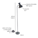 Ver imagem 3 de Luminária de Piso Abajur Chão Tarsila Preto