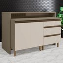 Ver imagem 2 de Kit Ilha Gourmet Connect com Balcões 80cm e 60cm Duna/cristal - Móveis Henn