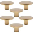 Ver imagem 1 de Kit 6 Puxadores 206 Naico Ponto Redondo Dourado para Móveis Armários e Gavetas