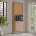 Ver imagem 2 de Paneleiro com Espaço para Micro-Ondas MDF Colors Rosa/Freijó/Pinole