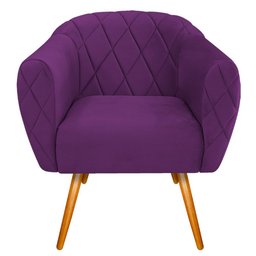 Poltrona Grazi Pés Palito Suede Roxo - Amarena Móveis - 6