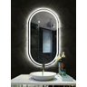 Espelho Jateado Oval Iluminado com Led Frio - 70x100cm Woodglass Oval Jato Frio - 2