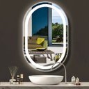 Ver imagem 1 de Espelho Jateado Oval Iluminado com Led Frio - 70x100cm Woodglass Oval Jato Frio