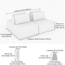 Ver imagem 5 de Sofá Ilha Madri Pillow 2 Lugares 180cm Off White Bouclé Sala Nobre