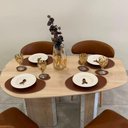 Ver imagem 3 de Mesa de Jantar Mila 6 Lugares Orgânico MDF 160x90cm Amadeirado Modelar Art Moveis