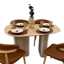 Ver imagem 5 de Mesa de Jantar Mila 6 Lugares Orgânico MDF 160x90cm Amadeirado Modelar Art Moveis