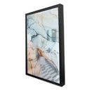 Ver imagem 1 de Quadro Decorativo Caixa Alta com Vidro Abstrato Mármore Cores Suaves TaColado Moldura Preta 90 x 60c