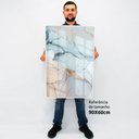 Ver imagem 2 de Quadro Decorativo Caixa Alta com Vidro Abstrato Mármore Cores Suaves TaColado Moldura Preta 90 x 60c