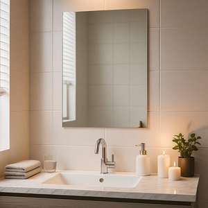 Espelho Retangular 70x50cm Polido – Design Moderno e Decorativo Ambientes Internos Quartos Banheiros