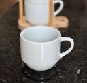 Ver imagem 6 de Kit Jogo 4 Xicaras Café/chá Hotel 200ml Empilháveis C/ Suporte Pinus - Porcelana Branca
