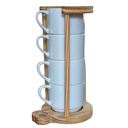 Ver imagem 2 de Kit Jogo 4 Xicaras Café/chá Hotel 200ml Empilháveis C/ Suporte Pinus - Porcelana Branca