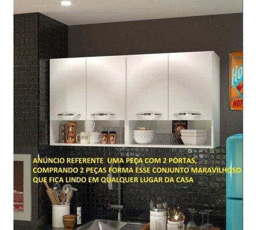 Módulo Suspenso Armário Parede Organizador Aéreo 2 Portas - 6