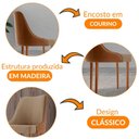 Ver imagem 3 de Conjunto com 2 Cadeiras Esmeralda em Madeira Maciça Moderna Linho Palha/star Caramelo