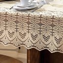 Ver imagem 2 de Toalha de Mesa Retangular 8 Lugares Renda Clássica Arabesco 150x250cm Marfim