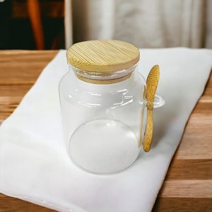 Açucareiro em Vidro Borossilicato com Tampa e Colher 350ml