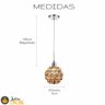 Pendente Cristal Legítimo Âmbar 11cm P/ Quarto com Lampada - 3