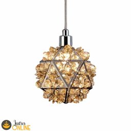 Pendente Cristal Legítimo Âmbar 11cm P/ Quarto com Lampada - 7
