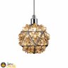 Pendente Cristal Legítimo Âmbar 11cm P/ Quarto com Lampada - 7
