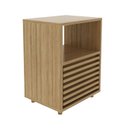 Ver imagem 4 de Mesa de Cabeceira com 1 Gaveta e Detalhe Ripado Cm8042 Amêndoa Tecnomobili