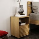 Ver imagem 1 de Mesa de Cabeceira com 1 Gaveta e Detalhe Ripado Cm8042 Amêndoa Tecnomobili