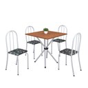Ver imagem 2 de Conjunto de Mesa Tubular 70x70cm Tampo em MDF com 4 Cadeiras Ane B Branco/Preto