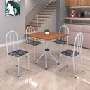 Ver imagem 1 de Conjunto de Mesa Tubular 70x70cm Tampo em MDF com 4 Cadeiras Ane B Branco/Preto