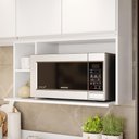 Ver imagem 1 de Suporte Microondas Aéreo 81cm com Nicho Adega Miami Branco - Lumil
