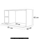 Ver imagem 4 de Suporte Microondas Aéreo 81cm com Nicho Adega Miami Branco - Lumil