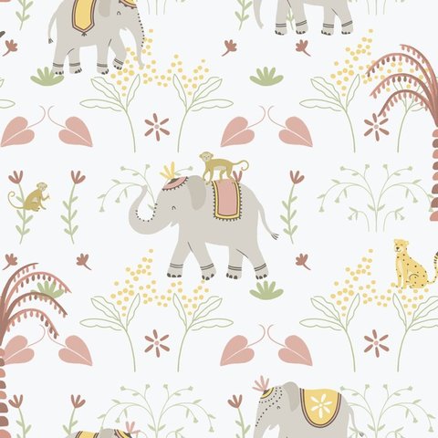 Papel de Parede Enzo Elefante Bege 285-3