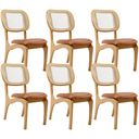 Ver imagem 1 de Kit 6 Cadeiras para Sala de Jantar Cozinha Estofada e Tela Mariah L02 Couríssimo Camel - Lyam Decor