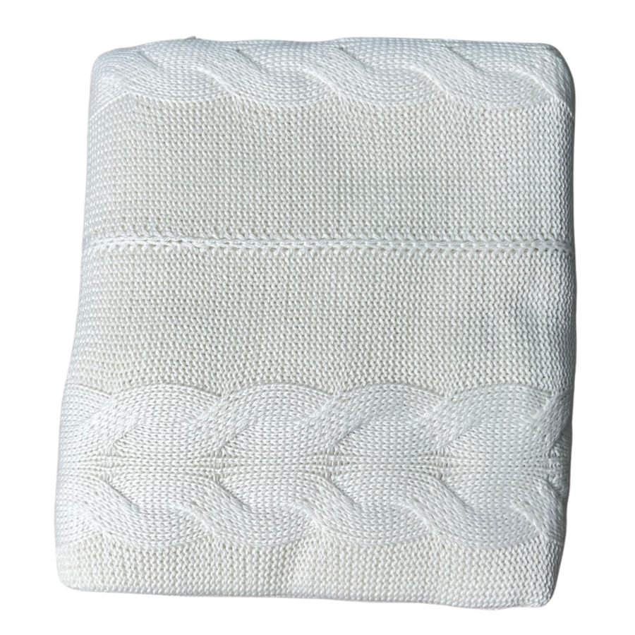 Manta Tricot Lafayete 120x150 Off White Dommun