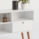 Ver imagem 5 de Aparador Buffet Retrô 95cm com Gaveta e Pés Palito Branco - Multiuso Sala e Quarto