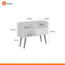 Ver imagem 7 de Aparador Buffet Retrô 95cm com Gaveta e Pés Palito Branco - Multiuso Sala e Quarto