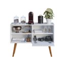 Ver imagem 6 de Aparador Buffet Retrô 95cm com Gaveta e Pés Palito Branco - Multiuso Sala e Quarto