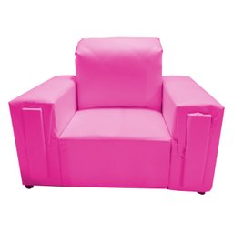 Mini Poltrona Sofá Infantil Sofazinho Decorativa Courino Orthovida - Rosa - 2