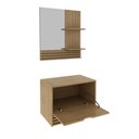 Ver imagem 2 de Conjunto para Banheiro Balcão com Espelho sem Cuba 60cm Bn3689 Tecnomobili Amendoa