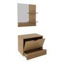 Ver imagem 3 de Conjunto para Banheiro Balcão com Espelho sem Cuba 60cm Bn3689 Tecnomobili Amendoa