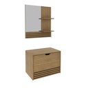 Ver imagem 4 de Conjunto para Banheiro Balcão com Espelho sem Cuba 60cm Bn3689 Tecnomobili Amendoa