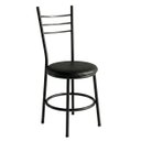 Ver imagem 1 de Cadeira para Mesa de Jantar Cozinha Estofada Industial Metal Estrutura Preto Liz:Preto