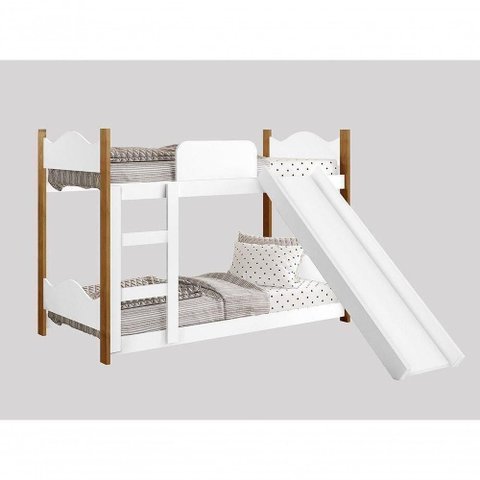 Beliche Infantil Encanto Branco Grenat com Escorregador- Gabrielli Móveis