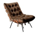 Ver imagem 3 de Poltrona Costela com Puff Cor:Veludo Marrom 260