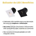 Ver imagem 4 de Kit 13 Embutido Led 3w Balizador Parede Quadrado Bco Quente - Branco - Preto