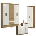 Ver imagem 1 de Guarda Roupa Casal Coimbra 2005138 com Armário Multiuso New 2000191 e Cômoda Londres Atacama Off Whi