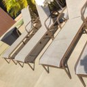 Ver imagem 3 de Espreguiçadeira Sling Premium para Piscina de Alumínio Encosto Regulável - Bege