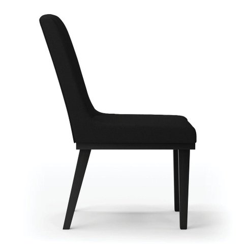 Cadeira Sala de Jantar Base Madeira Preto Kit 6 Sofia Linho D03 - D'Rossi Cor Preto