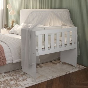 Mini Berço Chiqueirinho Trocador com Colchão Multifuncional 5 em 1:moisés Branco